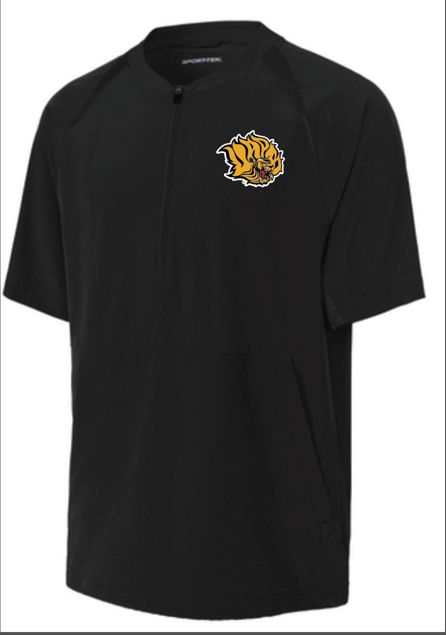 1/2 Zip Short Sleeve Jacket- Black