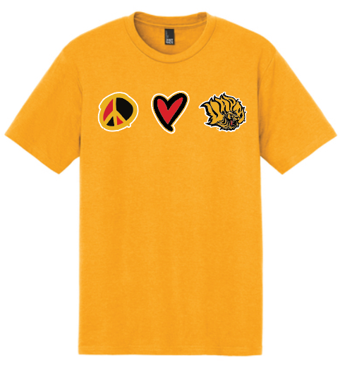 Peace, Love and Lionhead- Gold Short Sleeve
