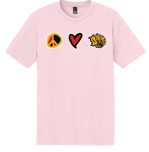 Peace, Love and Lionhead- Short Sleeve Carnation Pink