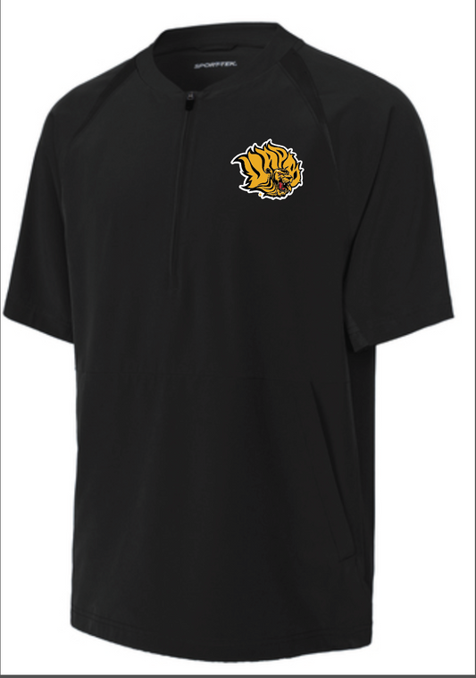 1/2 Zip Short Sleeve Jacket- Black